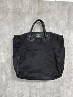 YOUNG&OLSEN 別注 ナイロン×レザー　トートバッグ A4可 黒 ヤングアンドオルセン エンボス レザートート L – YOUNG & OLSEN