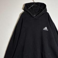 adidasアディダス 刺繍ロゴ　無地　裏起毛　パーカー