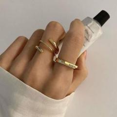 j53☆即日発送 2個セット 指輪☆ゴールド ペアリング フリーサイズ 436