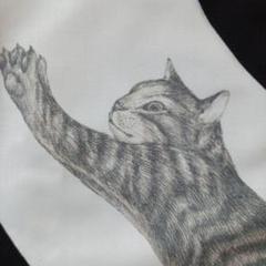 BORTSPRUNGT. ボシュプルメット ネコ　ボーダー猫ワンピース BORTSPRUNGT 猫ニットワンピース、タイツセット / ボシュプル