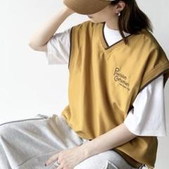 《JAVA別注》裏メッシュリブラインロゴ刺繍ベスト 大きめサイズ