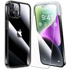 ★iPhone14plus フィルム付きケース クリア 薄型 6.7インチ