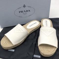 ✨新品・未使用✨22SS プラダ サンダル 三角ロゴ エスパドリーユ 38