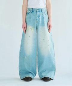 Camphor wood ニータックワイドバギーネップジーンズ 完売品 Camphor wood（カンファーウッド）の「knee tuck wide baggy nep