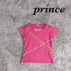 プリンス クルーネック レイヤードネック 半袖 Tシャツ テニスウェア ロゴ刺繍