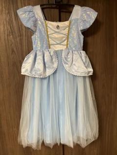 シンデレラ風　150cm 水色フリル付きプリンセスドレス