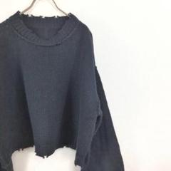 グレイル プルオーバーセーター レディース ダメージ トップス ブラック 古着