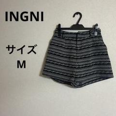 【INGNI】エスニック風黒白ショートパンツ 総柄