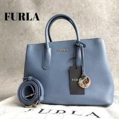 未使用級！フルラ　2way 　ハンドバッグ　サフィアーノレザー FURLA フルラ サフィアーノレザー2WAYショルダーバッグ ブラック