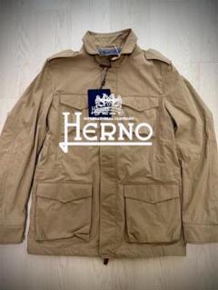 未使用 HERNO ミリタリーシャツジャケット 50 カーキ 4117_1_4.jpg