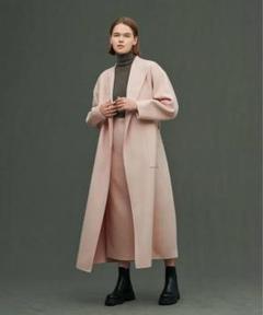【uncrave】ライトリバー ショートコート　ピンク 美品♪uncraveアンクレイヴ ライトリバーショートコート ピンク 1