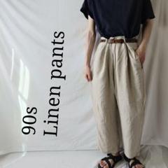 【90s】古着 ツータック リネンパンツ スラックス DOMANI