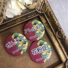 【選べる3個セット 送料込】花粉症 ぜんそく アレルギー 缶バッジ 32mm