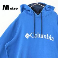 Columbia コロンビア プルオーバーパーカー　ブルー　刺繍ロゴ　M　美品のサムネイル