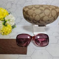 COACH　クリア　レッド　キラキラ　花柄　サングラス　メガネ　総柄　ロゴ COACH クリア レッド キラキラ 花柄 サングラス メガネ 総柄
