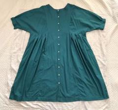 サンバレー　ロングワンピース　半袖　ギャザー　夏　ナチュラル系
