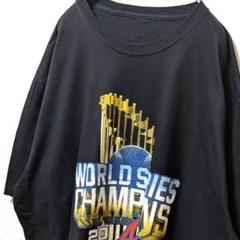 MLBアトランタブレーブス デカロゴ Tシャツ ブラック 黒 古着