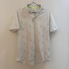 K1076 adidas 半袖ポロシャツ 白 グレー メンズ L