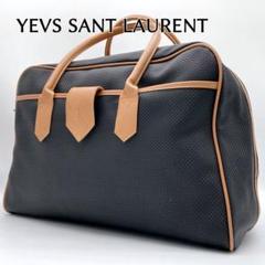 美品 ‼️イヴサンローラン ボストンバッグ VSLロゴ 大容量 PVC レザー 黒 Yves Saint Laurent イヴ・サンローラン ボストンバッグ