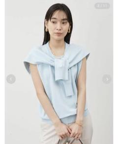 【新品・タグ付】Mila Owen ノットディテールノースリニットトップス ノットディテールノースリニットトップス(ニット)｜トップス