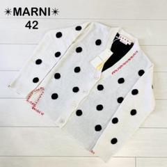 未使用 MARNI マルニ カーディガン 長袖 ドット柄 ウール サイズ
