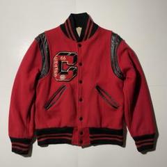 66s UNKNOWN ウール×レザースタジャン CLINTON VARSITY