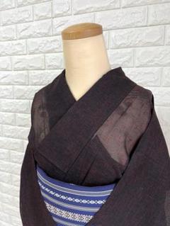 【超美品】夏着物 単衣 紗 黒 普段着物 透け感 流水 正絹 大人着物