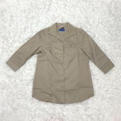▲KAZEN カゼン▲ボタンシャツ 七分袖 ベージュ L カジュアル シック