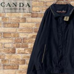 CANDA ヴィンテージ　ジップアップジャケット　ネイビー　ビッグシルエット