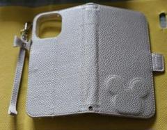 iPhone 13Pro Max ケース 手帳型 シルバーネズミ