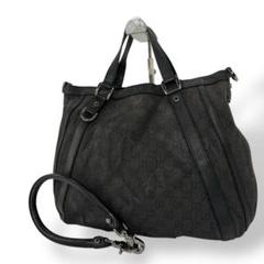 グッチ　アビー　2way ハンドバッグ　ワンショルダーバッグ　GGキャンバス　黒