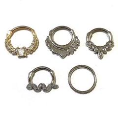 ボディピアス　軟骨ピアス　セグメントリング　16G　5個セット