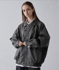CLEL レザーブルゾン　チャコールグレー　S CLEL（クレイル）の「【CLEL】Vintage Design Blouson