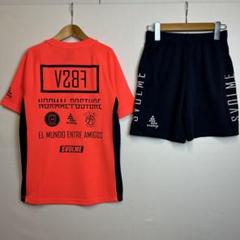 140cm スボルメ　ジュニアプラシャツプラパン オレンジネイビー 140cm スボルメ ジュニアプラシャツプラパン オレンジネイビー