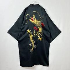 【豪華刺繍】チャイナジャケット　ロングガウン　龍　ドラゴン　黒金 豪華刺繍】チャイナジャケット ロングガウン 龍 ドラゴン 黒金