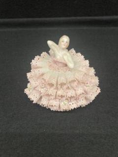 ドレスデン　レース人形　ドイツ　バレリーナ　陶器　人形 アイリッシュドレスデン レース陶器人形 バレリーナ 女の子 4体