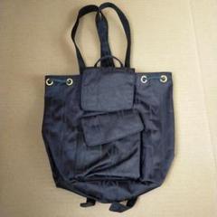 美品】ハナエモリ リュック ブラック バックパック ポケット多め