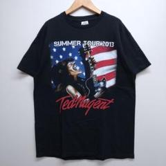 炭黒☆ TED NUGENT テッドニュージェント ロック　ビンテージTシャツ 90s Ted Nugent テッド ニュージェント ロックT 半袖Tシャツ 黒
