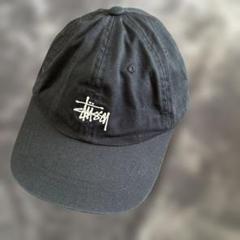 stussy ステューシー　キャップ　黒　ブラック　シンプル　ロゴ