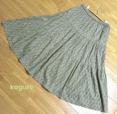 kagure かぐれ ブロックプリントティアードスカート