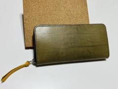新品・ オリーブ×イエローの長財布（ラウンドファスナーウォレット）