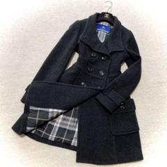 稀少バーバリーブルーレーベルモヘヤ混ロングコートAライン40