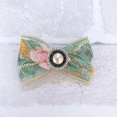 インド刺繍リボン　ヘアアクセサリー　ヘアクリップ