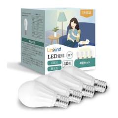 ホワイトLED電球 4個セット 口金直径E17 40形相当