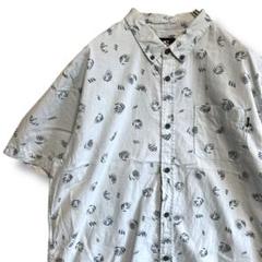 BEQT 総柄 シャツ 半袖 古着 オニール ONEIL ポケット ボタニカル