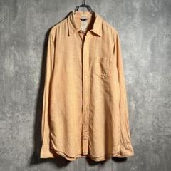 良品】00s，OLD GAP｜ギャップ，ストライプ，麻 リネン，長袖