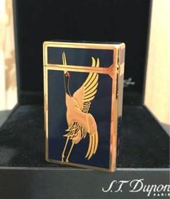 ST.dupontデュポンガスライター鶴の柄着火良品