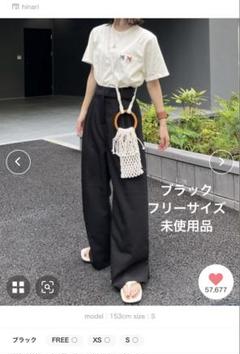 hinari ハイウエストリボンパンツ S 新品未使用 hinari ハイウエストリボンパンツ - メルカリ