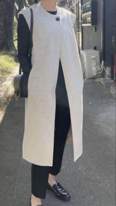新品ツイードロングジレ/theory lialapg zara好きに