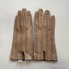 未使用 セルモネータ レザーグローブ 革手袋 ベージュ カシミア裏地 美品 セルモネータ レザーグローブ ベージュ 革手袋 シルク裏地
